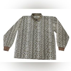 1/4 button polo geometric all over print size medium